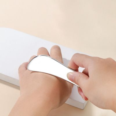 Roestvrij staal Gua Sha Plate 304 Metalen S-vormige gezicht en lichaam massage Zilver 205 * 47 * 4,5 mm