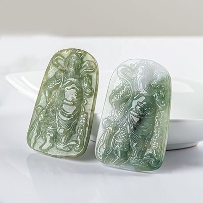 2024 Jadeïet Guan Yin Hanger van Barmhartigheid Boeddhisme Moedige Troepen Halsketting Mode Juwelen Voor Vrouwen Gravure Snijwerk Type