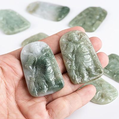 2024 Jadeïet Guan Yin Hanger van Barmhartigheid Boeddhisme Moedige Troepen Halsketting Mode Juwelen Voor Vrouwen Gravure Snijwerk Type