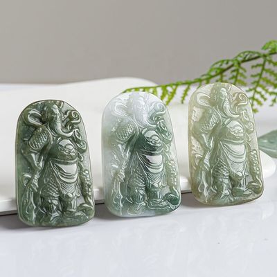 2024 Jadeïet Guan Yin Hanger van Barmhartigheid Boeddhisme Moedige Troepen Halsketting Mode Juwelen Voor Vrouwen Gravure Snijwerk Type