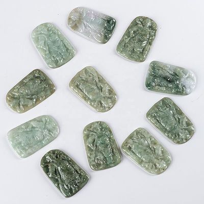 2024 Jadeïet Guan Yin Hanger van Barmhartigheid Boeddhisme Moedige Troepen Halsketting Mode Juwelen Voor Vrouwen Gravure Snijwerk Type