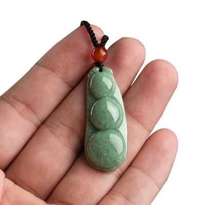 Regionaal kenmerk Natuurlijke groene jade hanger voor vrouwen Vier seizoenen bonen brengen geluk welvaart en liefde