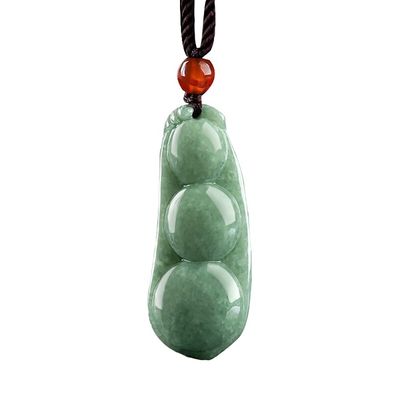 Regionaal kenmerk Natuurlijke groene jade hanger voor vrouwen Vier seizoenen bonen brengen geluk welvaart en liefde