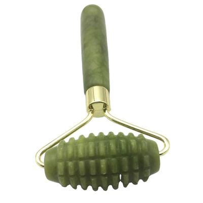 Groene natuurlijke Spiked Edelsteen Jade Guasha Rollers voor gezichtsmassage Gepersonaliseerde schoonheid Gepersonaliseerde massage verpakking