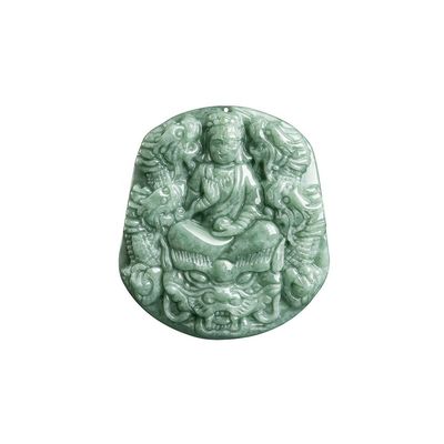 Gesneden natuurlijke jade negen draken guan yin hanger halsketting een unieke toevoeging aan uw juwelen collectie