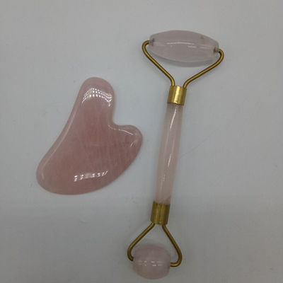 Anti-Aging Facial Roller en Guasha Set Echte 100% Jade Roller voor Gezicht Massager Vermindert Rimpels Rose Quartz Body Massager