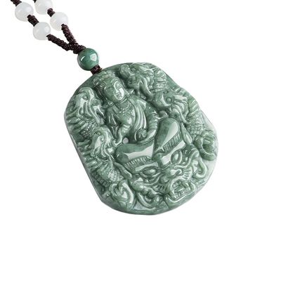 Gesneden natuurlijke jade negen draken guan yin hanger halsketting een unieke toevoeging aan uw juwelen collectie