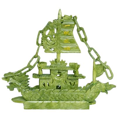 Regionaal kenmerk Fengshui boot Chinese jade gesneden drakenboot ambachten techniek gesneden