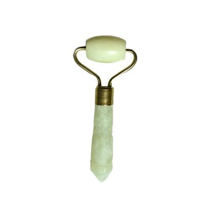Zilveren Mini Jade Stone Gezichtsroller voor Ogen en Gezicht Anti-Aging Massage Natuurlijke Groene Jade Roller Gezichtsmassage 110 * 55mm