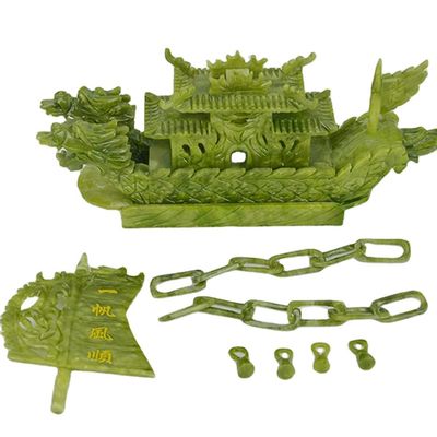 Regionaal kenmerk Fengshui boot Chinese jade gesneden drakenboot ambachten techniek gesneden