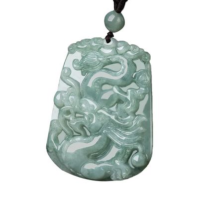 Unieke design hanger halsketting met Chinese traditionele handgemaakte Jade Vliegende Lucky Dragon Jadeite
