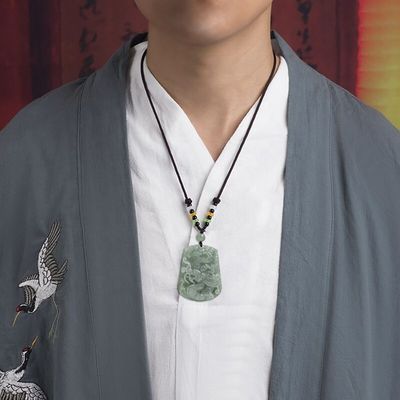 Unieke design hanger halsketting met Chinese traditionele handgemaakte Jade Vliegende Lucky Dragon Jadeite