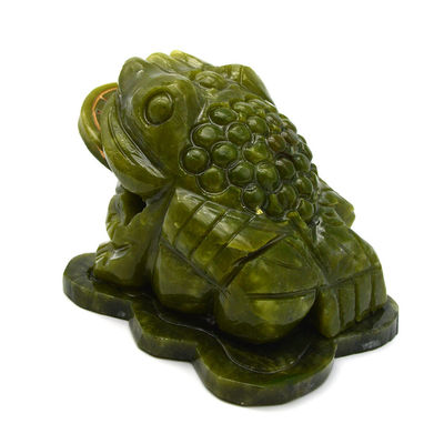 Rijkdom aantrekkelijke groene jade paddenhouwen voor financieel succes in Fengshui