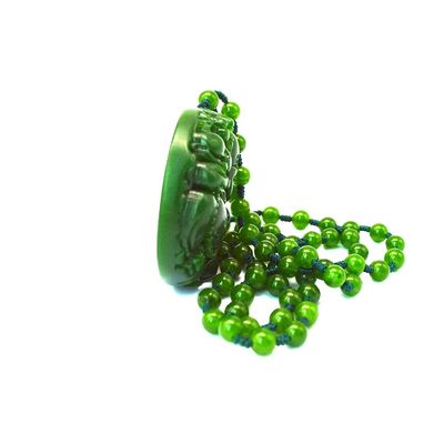 Kunstcollectieve groene jade Boeddha Guanyin Kristal kraal touw keten hanger halsketting voor mannen vrouwen