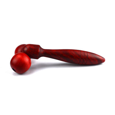 Rood of geel houten massageroller voor gezichtstherapie en rimpelbestrijding