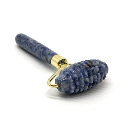 Blue Point Jasper Geruisloze gezichtsrol massager Natuur Jade Rol Massager 128 * 58mm Functie Face Up Massager Natuur