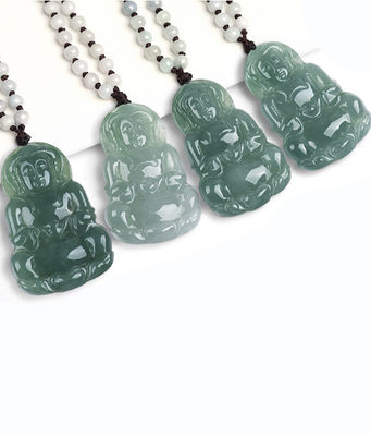 Natuurlijke Jade Guanyin Hanger Groen Smaragd Jadeit Charms Halsketting Amulet Voor Vrouwen Mannelijke sieraden Elegante en stijlvolle