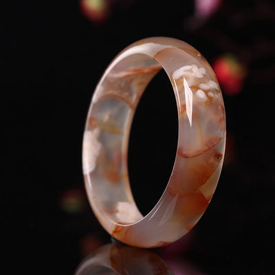 Juwelen Decoratie Natuurlijke Sakura Agate Jade Armband Chalcedonie Kristal IJs Door Armband Vrouwen 52-56mm