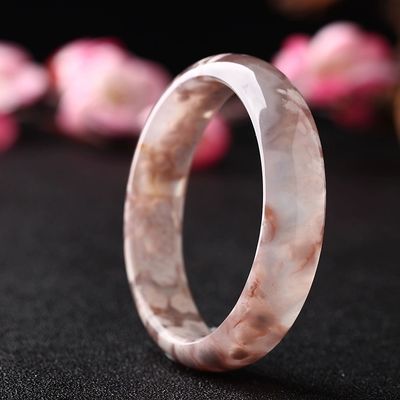 Juwelen Decoratie Natuurlijke Sakura Agate Jade Armband Chalcedonie Kristal IJs Door Armband Vrouwen 52-56mm