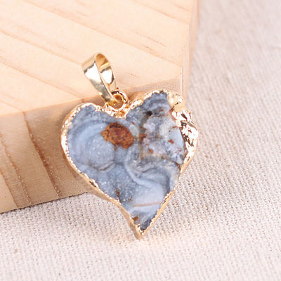 Kunst Collectieve Agate Slice Hanger Zilver/Goud Geplatte Rand Feng Shui Thema Uniek Ontwerp Handgemaakt
