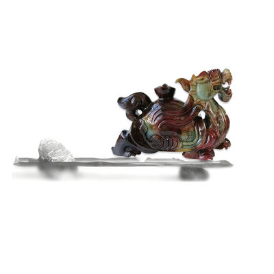 40cm natuurlijke jade gesneden draak schildpad beeld Fine Feng Shui stijl voor decoratie