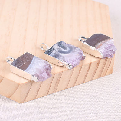 Feng Shui natuurlijke druis kwarts agaat amethist ketting met vergulde hanger en kristallen stenen
