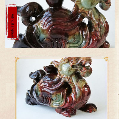 40cm natuurlijke jade gesneden draak schildpad beeld Fine Feng Shui stijl voor decoratie