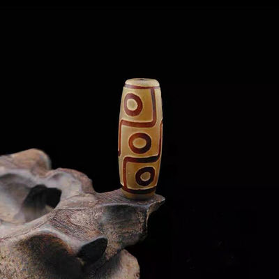 Techniek Gepolijste natuurlijke losse edelsteen Tibetaanse 9Oog Dzi Perlen 40mm Agate Barrel Perlen voor sieraden