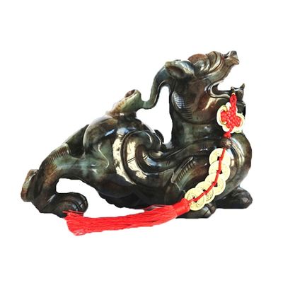 Quartz kristal jade pixiu groen standbeeld voor thuis geschenk 20 cm edelsteen feng shui gravure figuur gesneden huisversiering liefde
