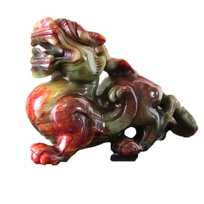 Quartz kristal jade pixiu groen standbeeld voor thuis geschenk 20 cm edelsteen feng shui gravure figuur gesneden huisversiering liefde