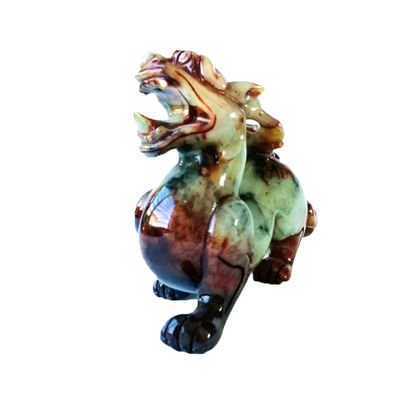 Gepersonaliseerde vorm hand gesneden 22cm Jade Pixiu Draak Groene standbeeld voor Geluks- en Kwaad edelsteen inbegrepen