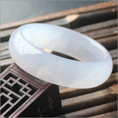 IJswitte Agate Jade Armband Gecertificeerd Chinees Armband 54-66mm Volksgebonden Armbanden 1 Set Regionaal Feature Kunst Collectief
