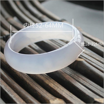 IJswitte Agate Jade Armband Gecertificeerd Chinees Armband 54-66mm Volksgebonden Armbanden 1 Set Regionaal Feature Kunst Collectief