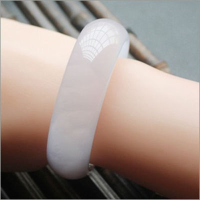IJswitte Agate Jade Armband Gecertificeerd Chinees Armband 54-66mm Volksgebonden Armbanden 1 Set Regionaal Feature Kunst Collectief