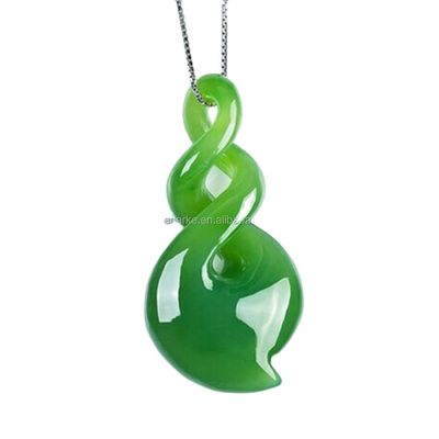 Crystal Stones Groen HETIAN Nefriet gesneden halsketting Jade juwelen van geliefden PORTABLE Design 100% natuurlijke charme hanger voor mannen