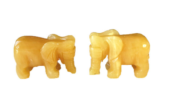 18 cm handgesneden topaas olifant stenen standbeeld kristallen beeld voor huisversiering