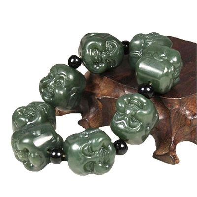 Handheld Natuur Crystal Nephrite Jade Stone Armband Een Geschenk van Gezondheid en Welzijn