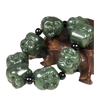 Handheld Natuur Crystal Nephrite Jade Stone Armband Een Geschenk van Gezondheid en Welzijn