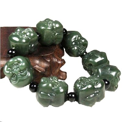 Handheld Natuur Crystal Nephrite Jade Stone Armband Een Geschenk van Gezondheid en Welzijn