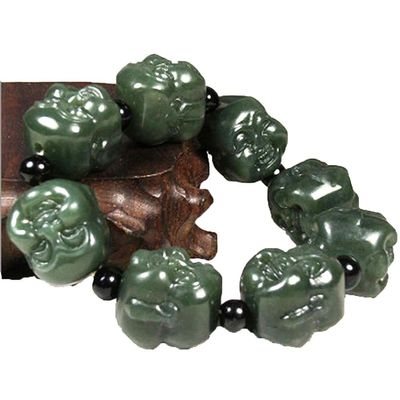 Handheld Natuur Crystal Nephrite Jade Stone Armband Een Geschenk van Gezondheid en Welzijn