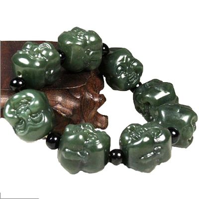 Handheld Natuur Crystal Nephrite Jade Stone Armband Een Geschenk van Gezondheid en Welzijn