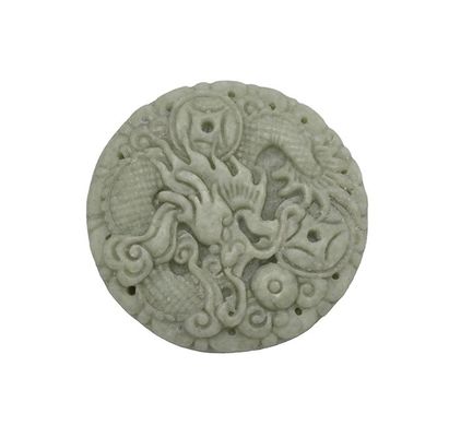 Traditionele Chinese stijl ronde Birma smaragd jadeit jade steen draak hanger natuurlijke charme hangers voor mannen en vrouwen
