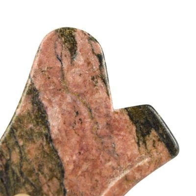 Handmatige massager natuurlijke rhodoniet jaspis steen gua sha schraapplank guasha gezichts schoonheid lichaamsmassage gereedschap huidverzorging ontspannen