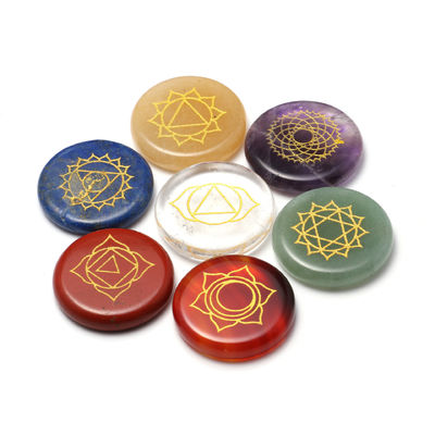 Kleurrijke energie steen set voor Feng Shui Home Decoration Zeven Chakra's Kristal Agate Stones in natuurlijke stijl