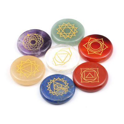 Kleurrijke energie steen set voor Feng Shui Home Decoration Zeven Chakra's Kristal Agate Stones in natuurlijke stijl