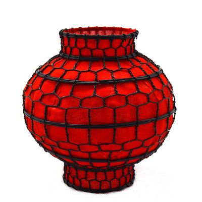 Vintage stof metalen Chinese rode zijde lantaarns voor traditionele Chinese stijl