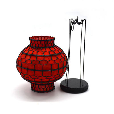 Vintage stof metalen Chinese rode zijde lantaarns voor traditionele Chinese stijl