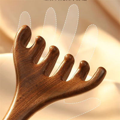 Ontgrendel uw schoonheid herten geitels vorm hoofdhuid meridian massager hoofd gua sha massage kam voor gezicht en lichaam ontspanning
