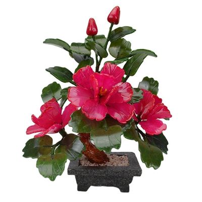 Voeg een vleugje elegantie toe aan uw huis met 3 pioenenbloemen natuurlijke jade potplanten