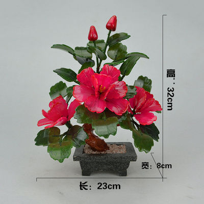 Voeg een vleugje elegantie toe aan uw huis met 3 pioenenbloemen natuurlijke jade potplanten